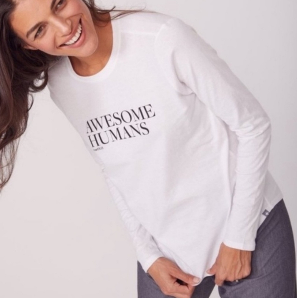 RARE! Figs Awesome Humans Long Sleeve Tee Shirt